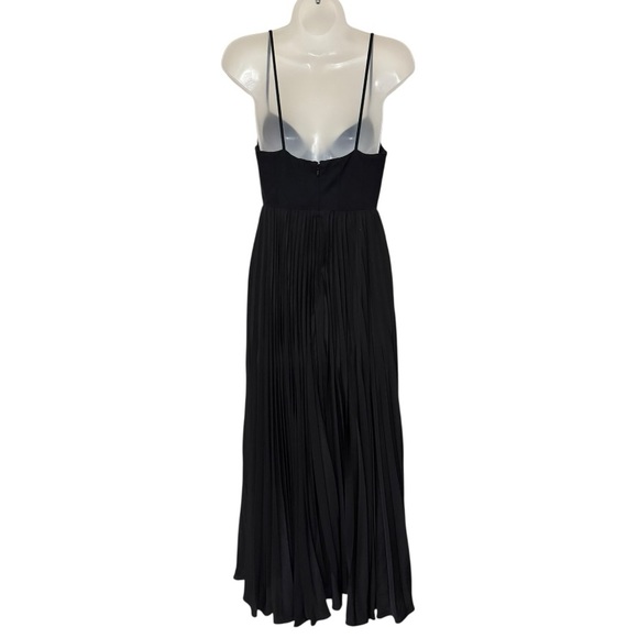 ANTHROPOLOGIE | $180 Sweetheart Bodice Pleated Midi Dress in Black, Size Small - Picture 7 of 12